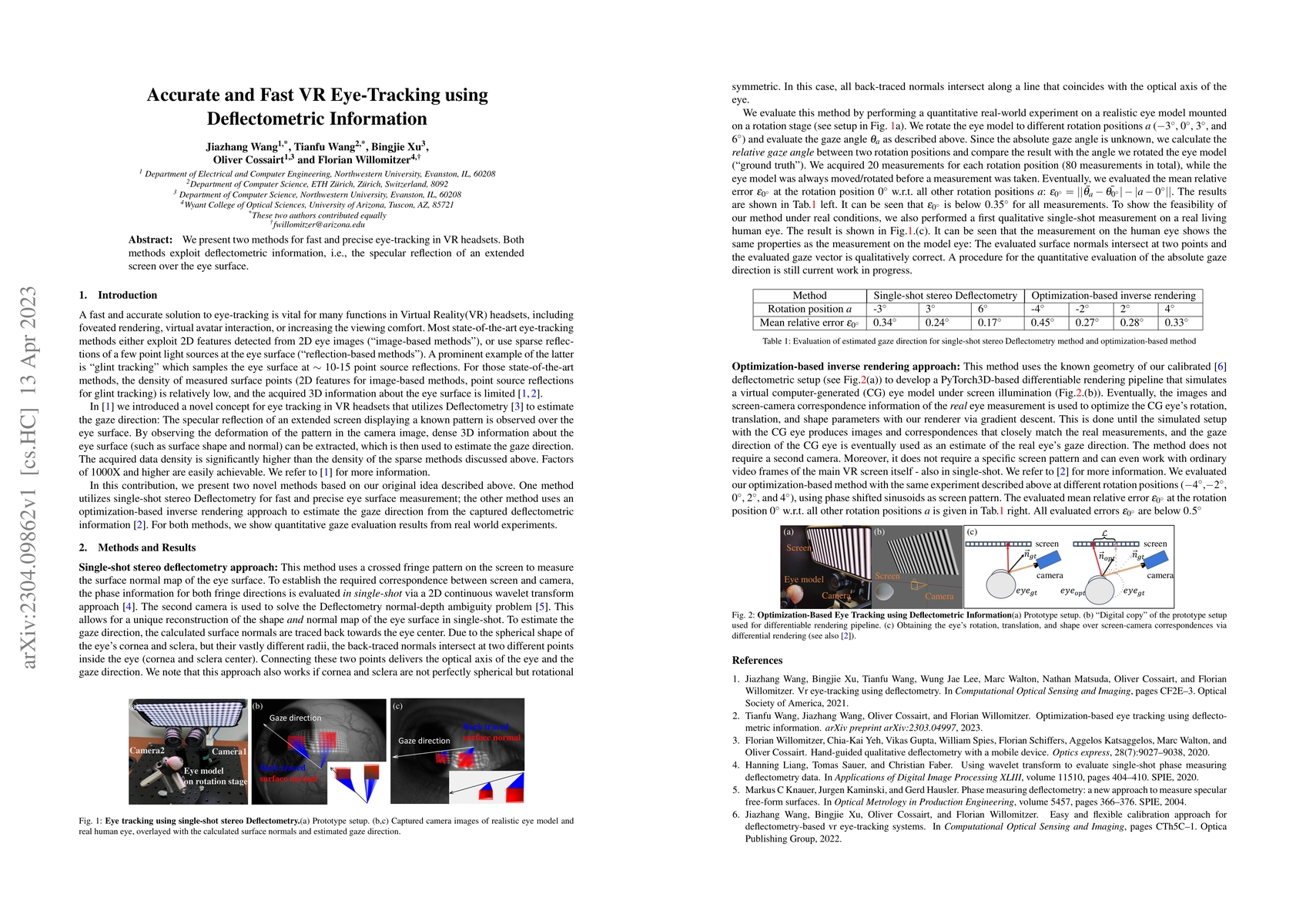 Thumbnail for Accurate and Fast VR Eye-Tracking using Deflectometric Information