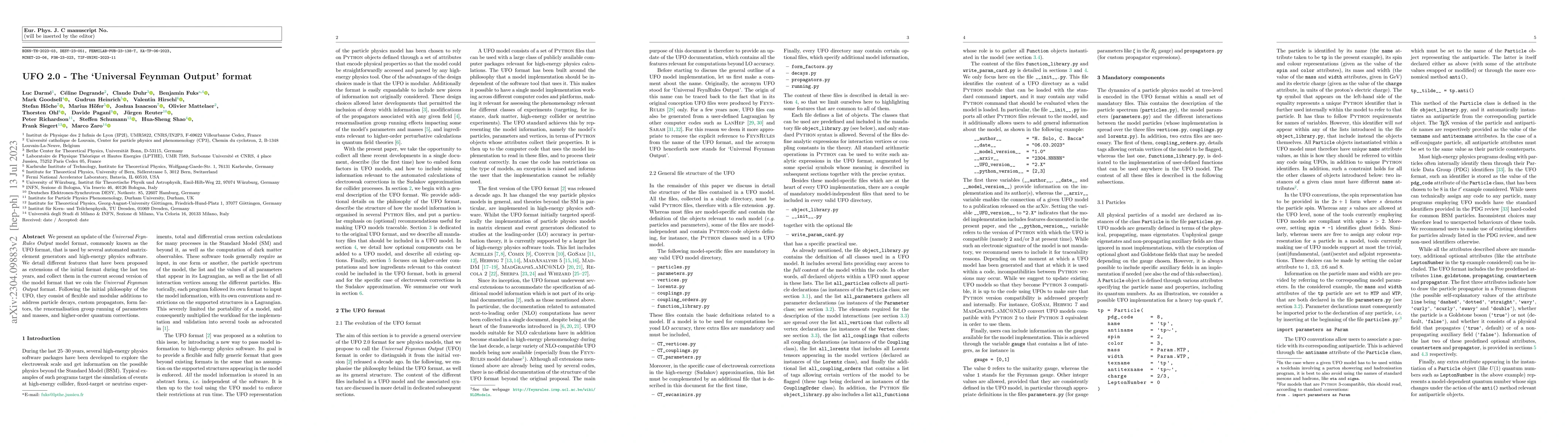 Thumbnail for UFO 2.0 -- The Universal Feynman Output format