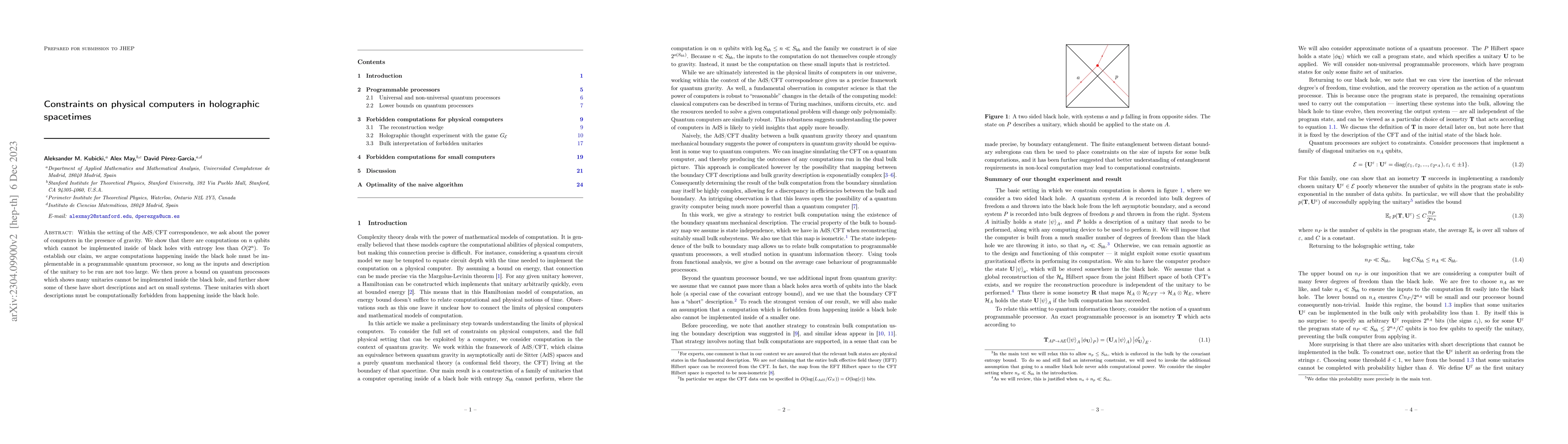 Thumbnail for Constraints on physical computers in holographic spacetimes