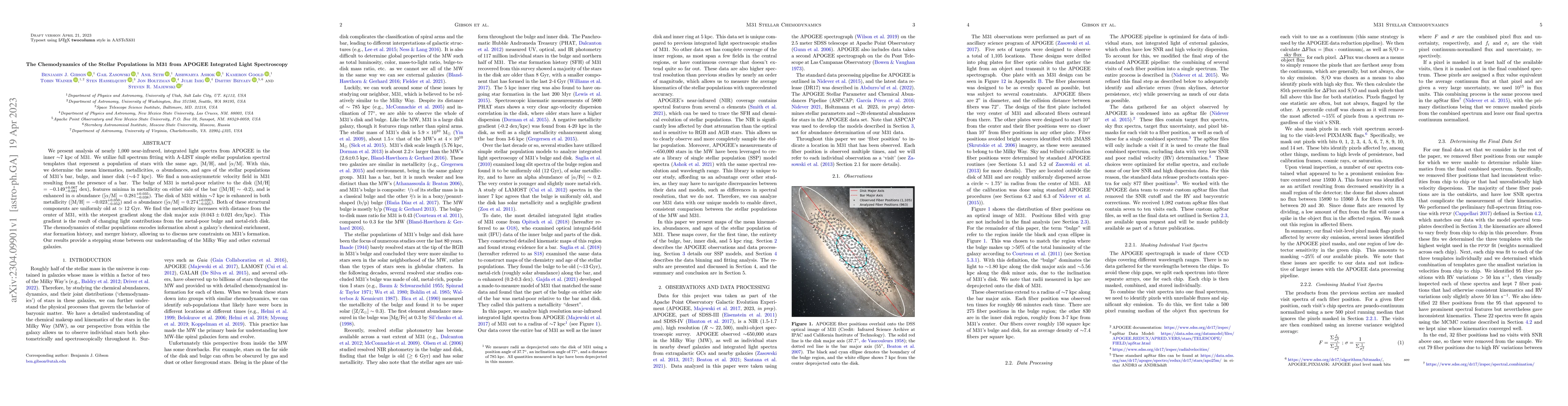 Thumbnail for The Chemodynamics of the Stellar Populations in M31 from APOGEE
  Integrated Light Spectroscopy