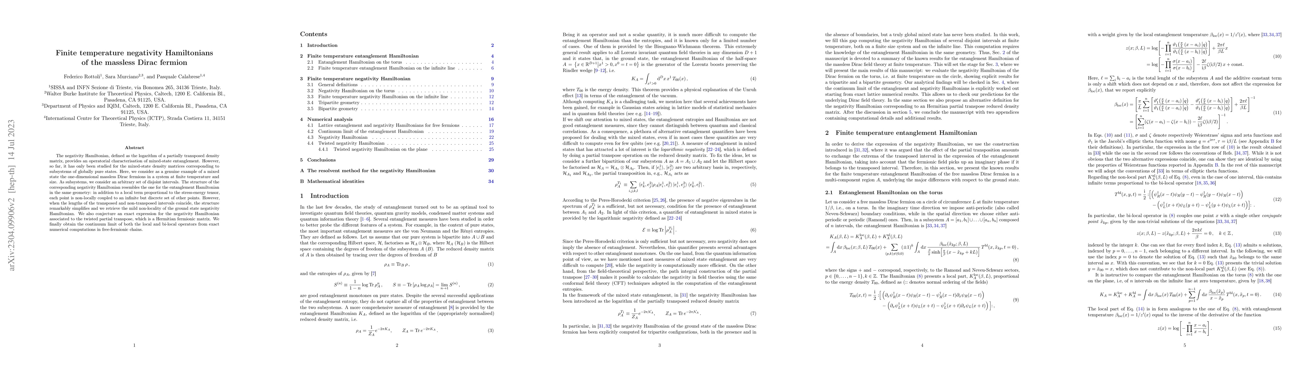 Thumbnail for Finite temperature negativity Hamiltonians of the massless Dirac fermion