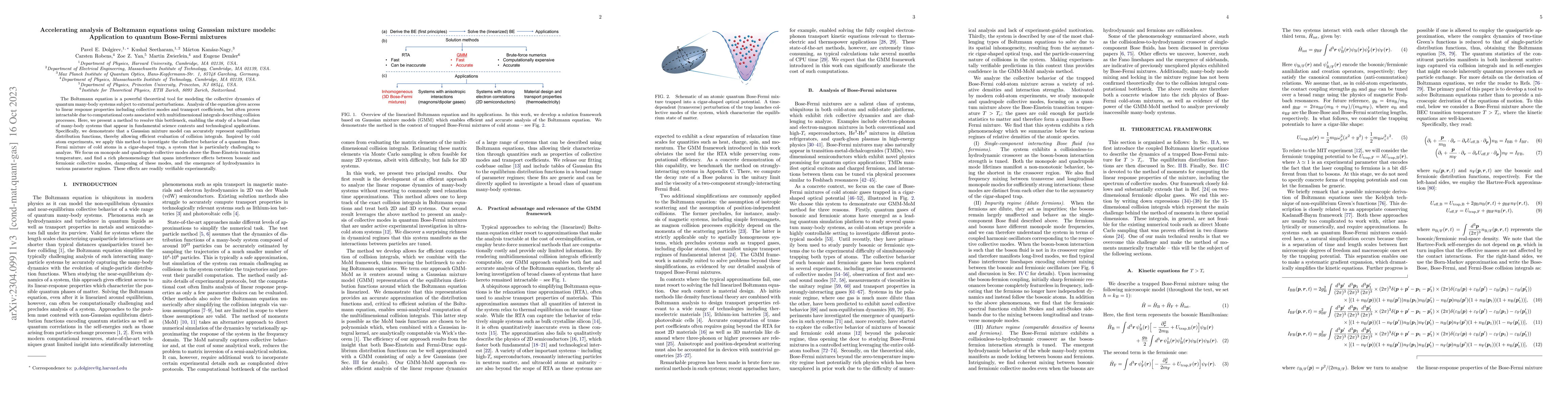 Thumbnail for Accelerating analysis of Boltzmann equations using Gaussian mixture
  models: Application to quantum Bose-Fermi mixtures
