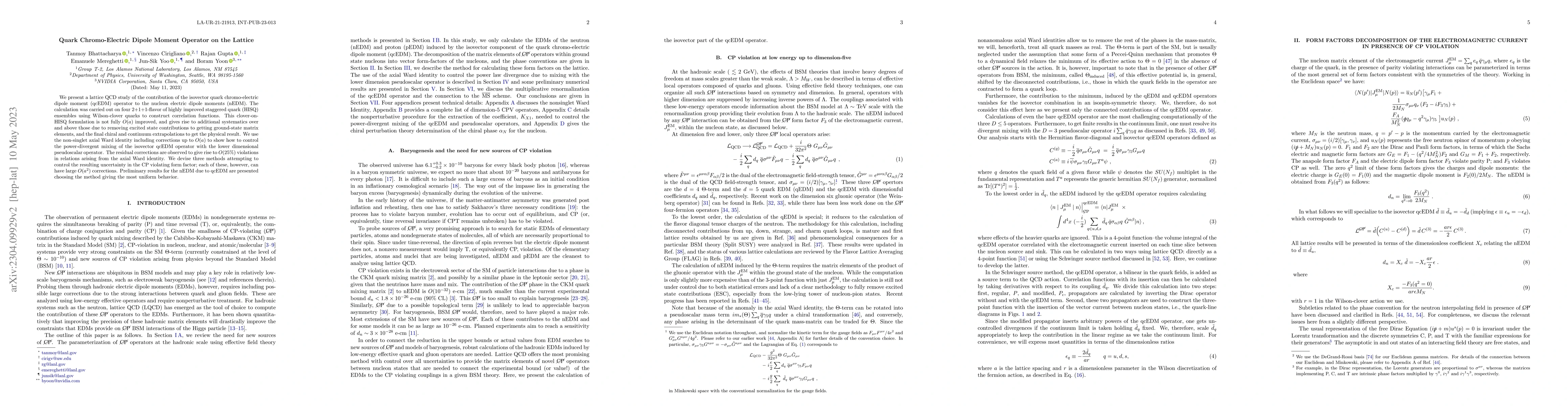 Thumbnail for Quark Chromo-Electric Dipole Moment Operator on the Lattice