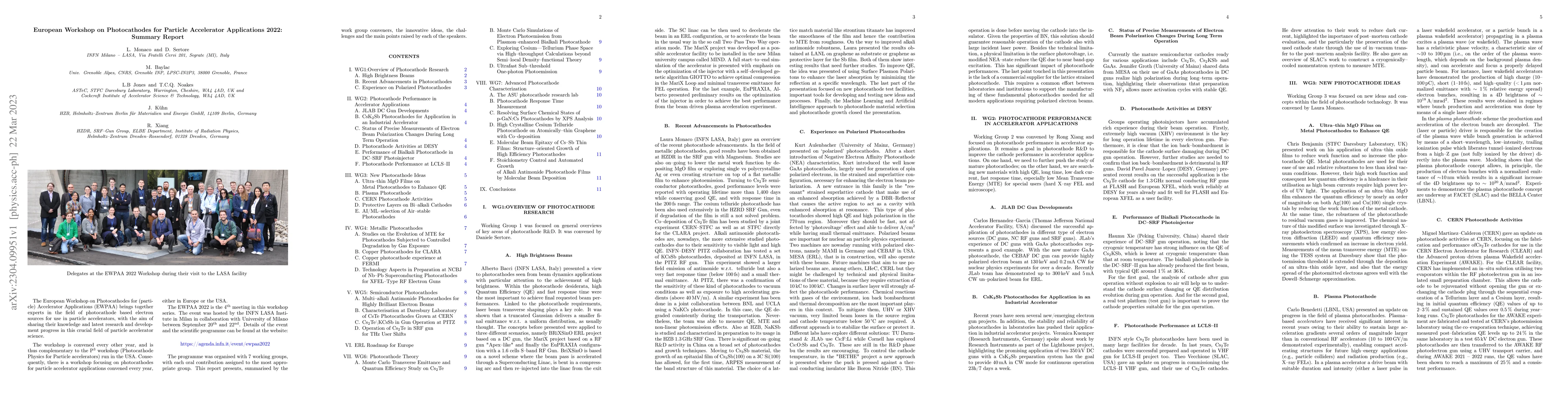 Thumbnail for European Workshop on Photocathodes for Particle Accelerator Applications
  2022: Summary Report
