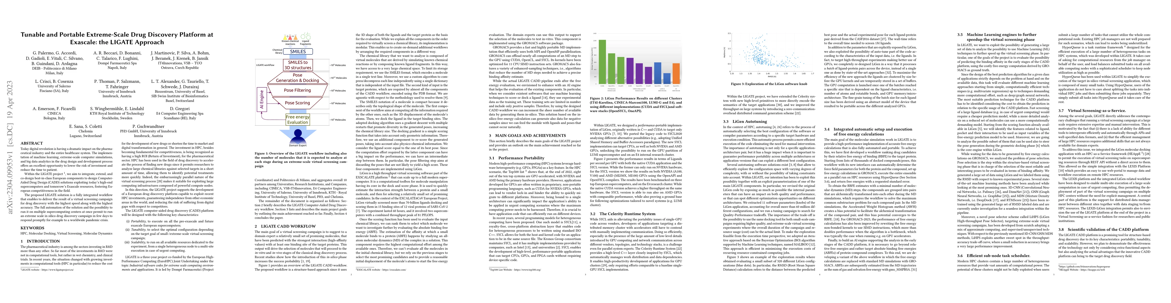 Thumbnail for Tunable and Portable Extreme-Scale Drug Discovery Platform at Exascale:
  the LIGATE Approach