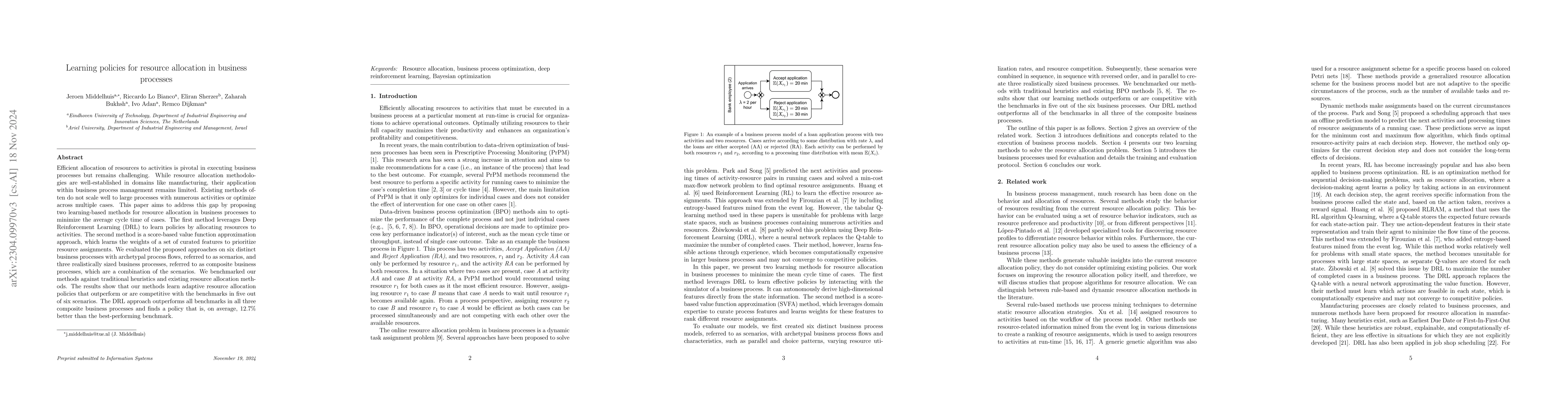 Thumbnail for Learning policies for resource allocation in business processes