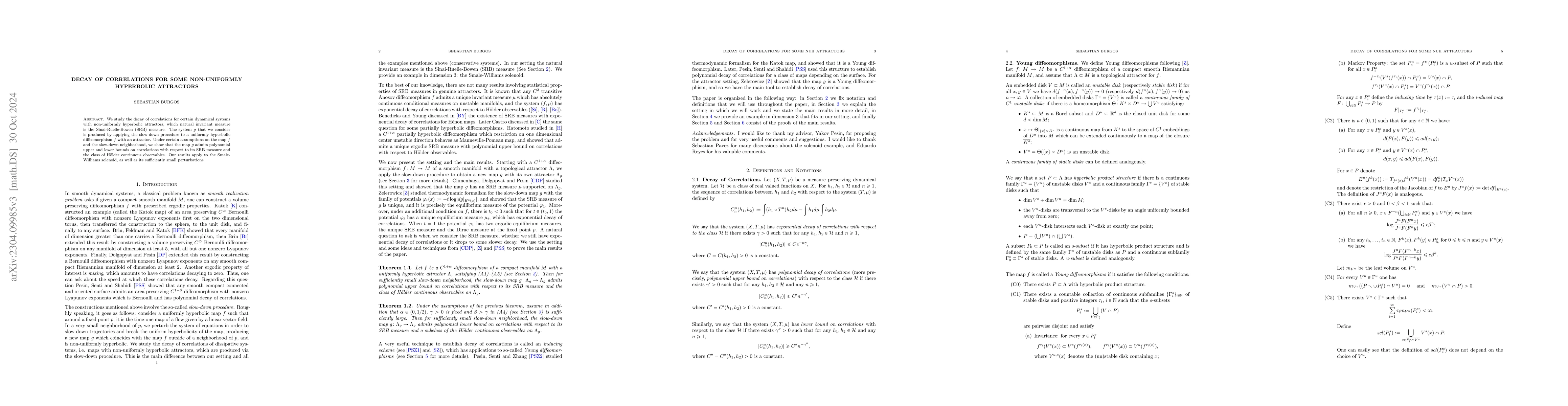 Thumbnail for Decay of Correlations for some Non-Uniformly Hyperbolic Attractors