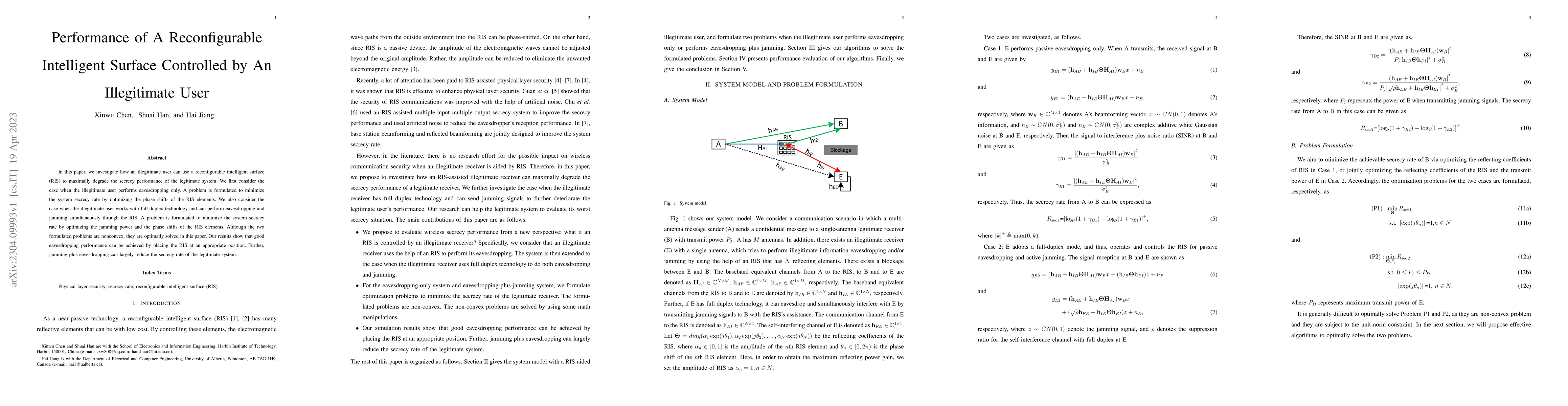 Thumbnail for Performance of A Reconfigurable Intelligent Surface Controlled by An
  Illegitimate User