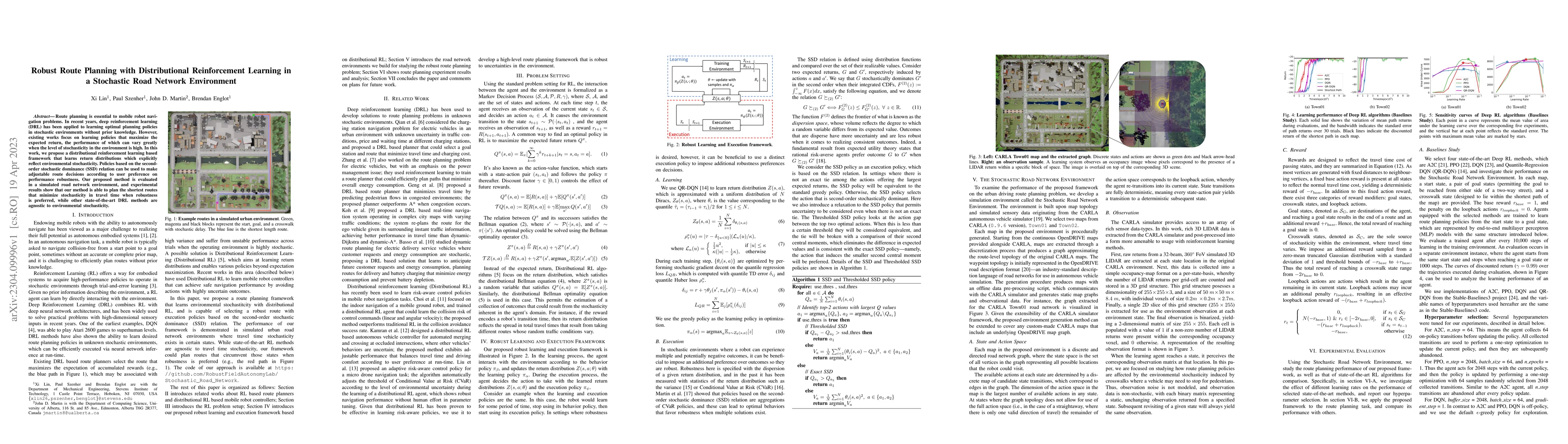 Thumbnail for Robust Route Planning with Distributional Reinforcement Learning in a
  Stochastic Road Network Environment