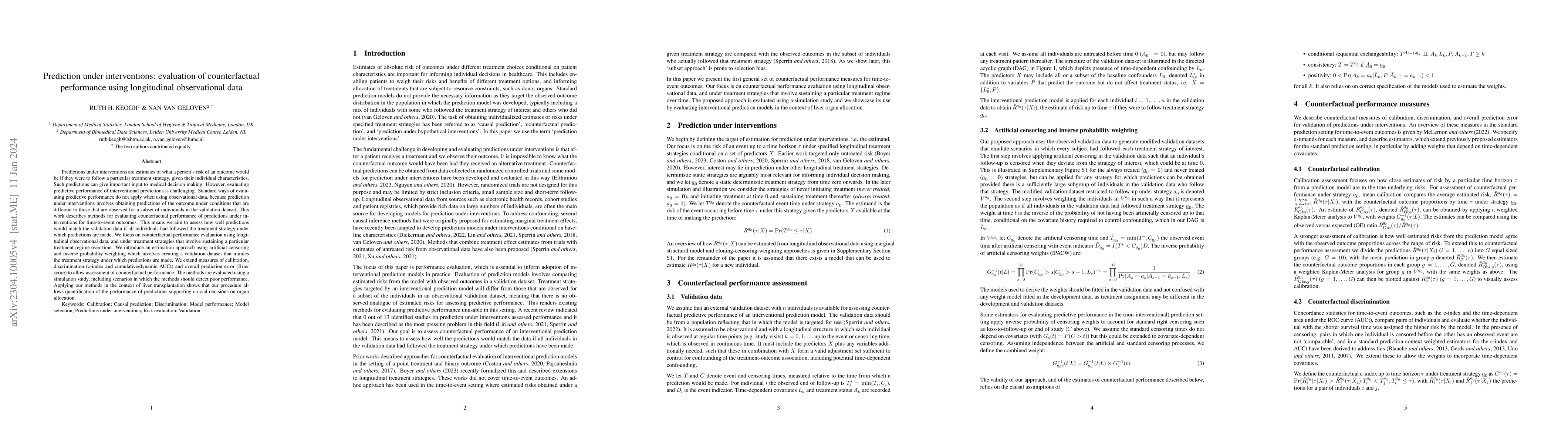 Thumbnail for Prediction under interventions: evaluation of counterfactual performance
  using longitudinal observational data