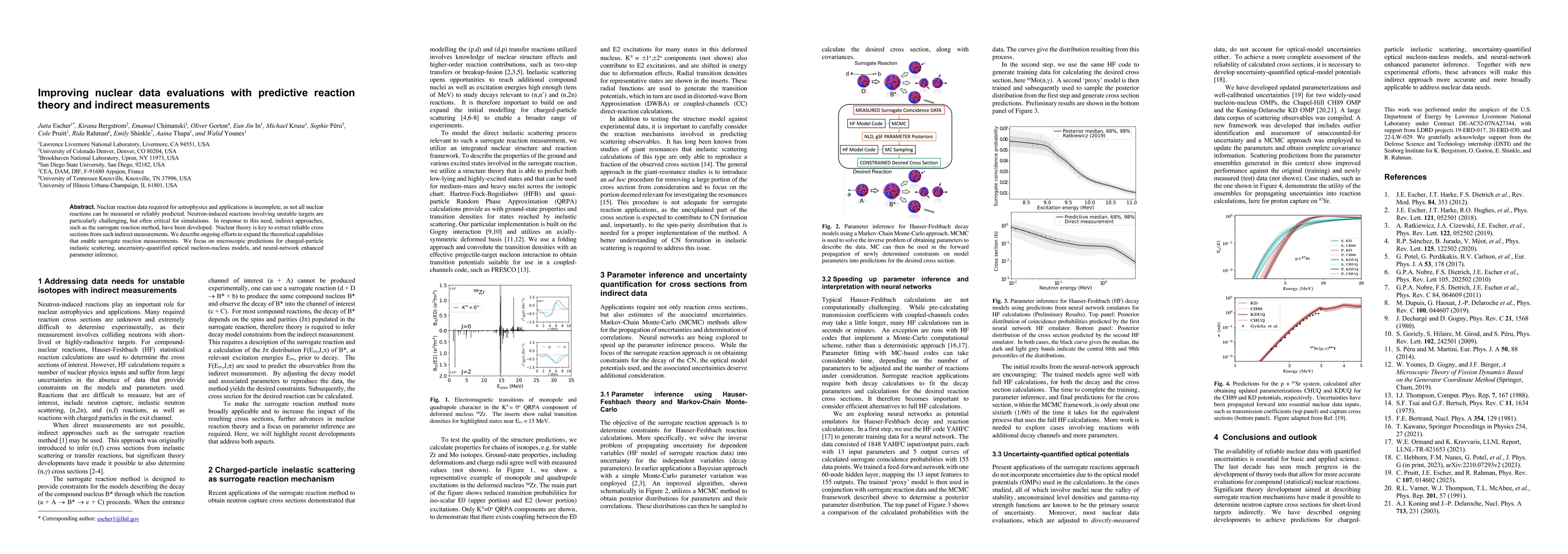 Thumbnail for Improving nuclear data evaluations with predictive reaction theory and
  indirect measurements