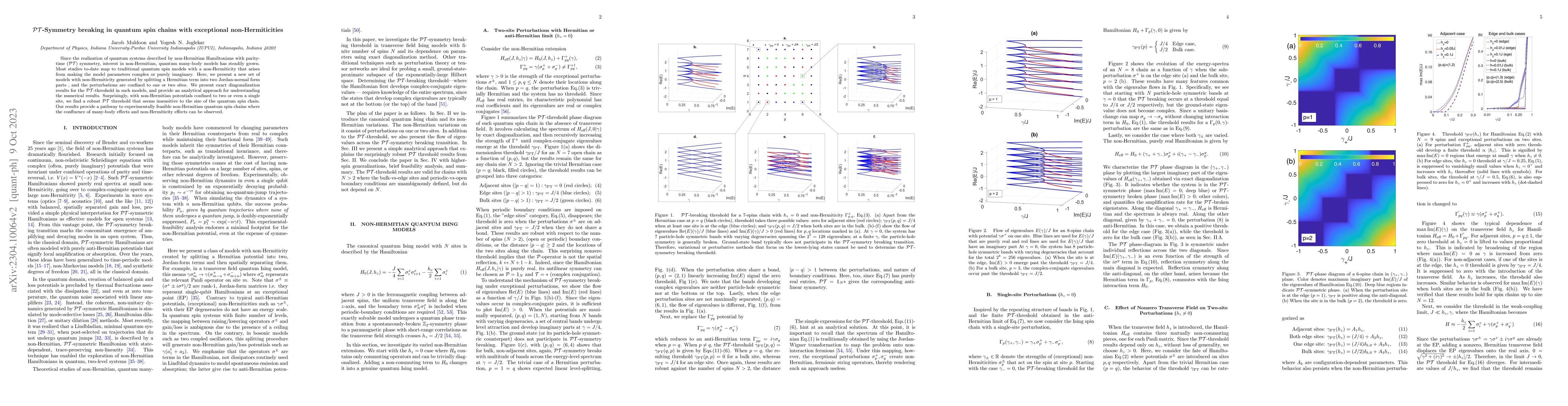 Thumbnail for $\mathcal{PT}$-Symmetry breaking in quantum spin chains with exceptional
  non-Hermiticities