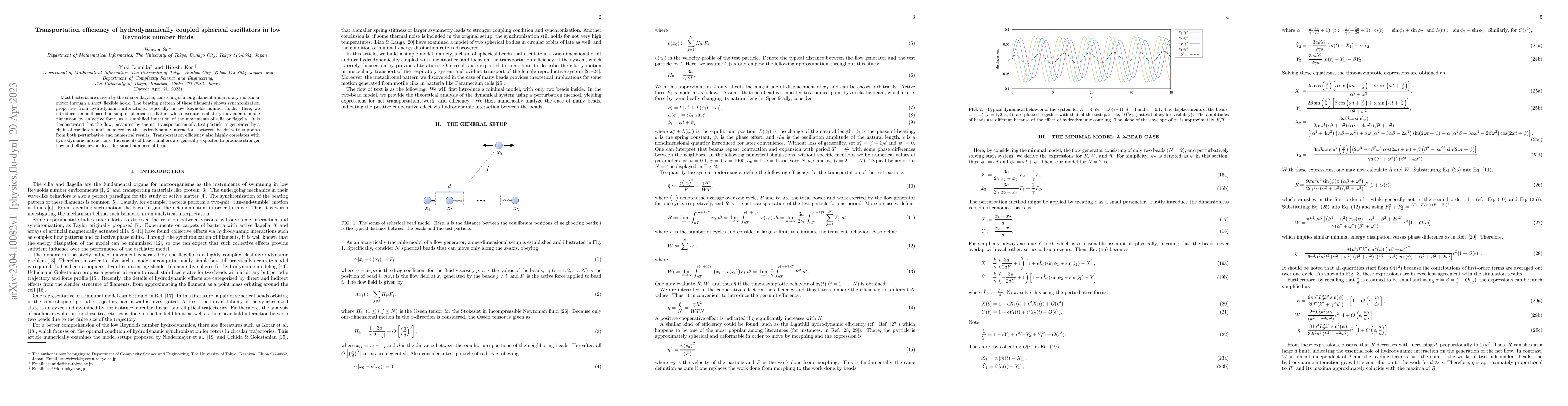 Thumbnail for Transportation efficiency of hydrodynamically coupled spherical
  oscillators in low Reynolds number fluids
