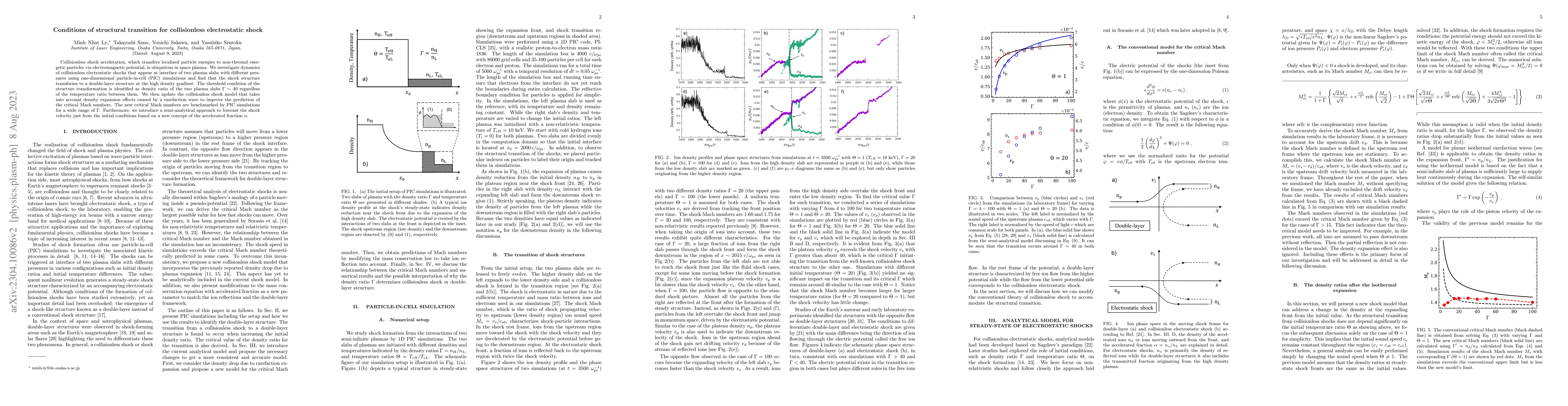 Thumbnail for Conditions of structural transition for collisionless electrostatic
  shock