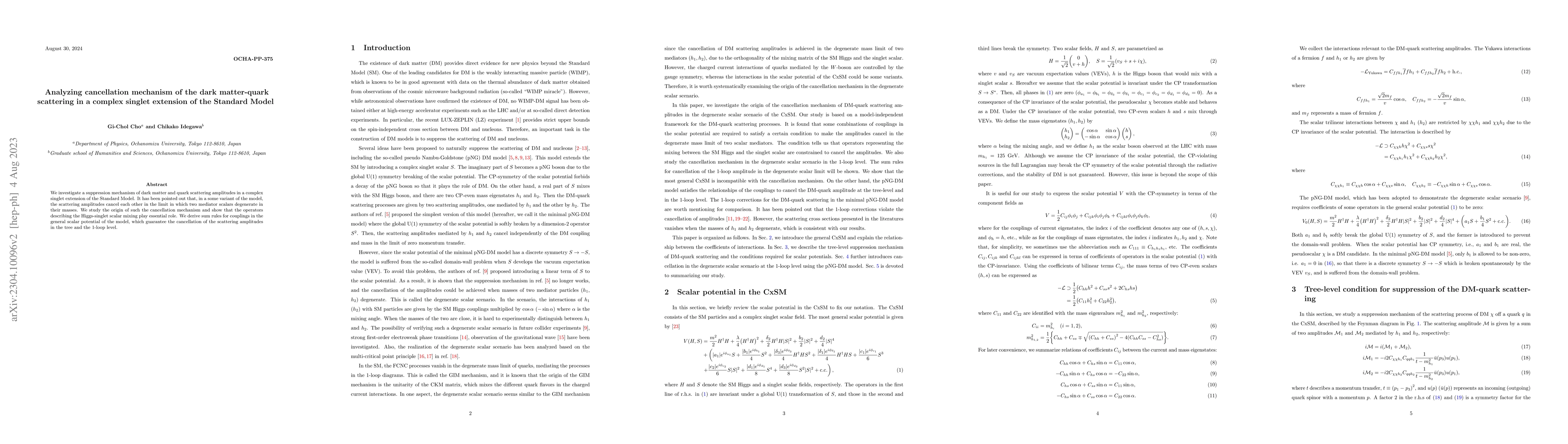 Thumbnail for Analyzing cancellation mechanism of the dark matter-quark scattering in
  a complex singlet extension of the Standard Model