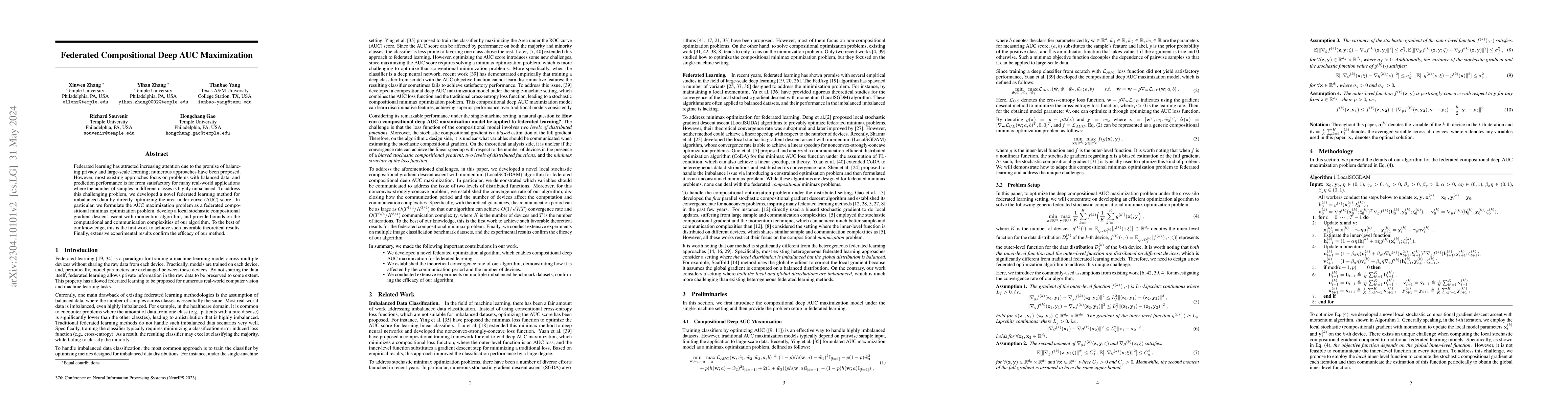 Thumbnail for Federated Compositional Deep AUC Maximization