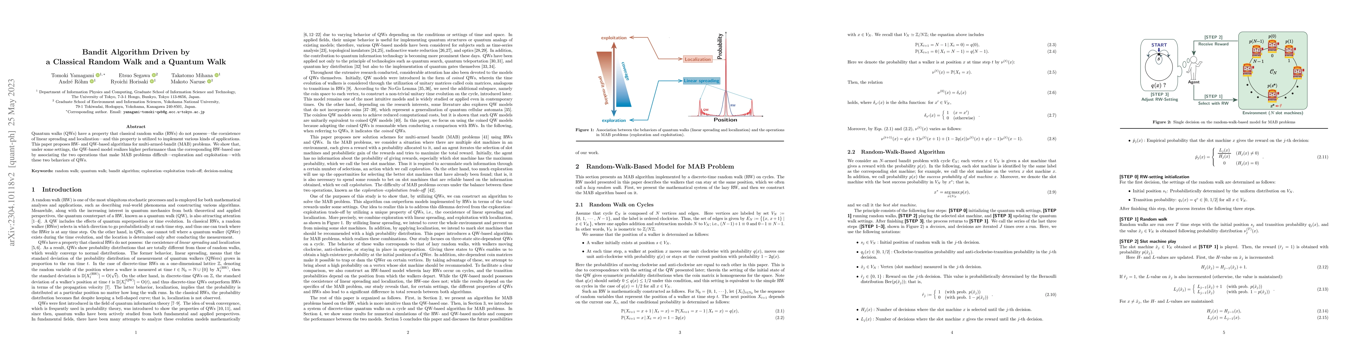 Thumbnail for Bandit Algorithm Driven by a Classical Random Walk and a Quantum Walk