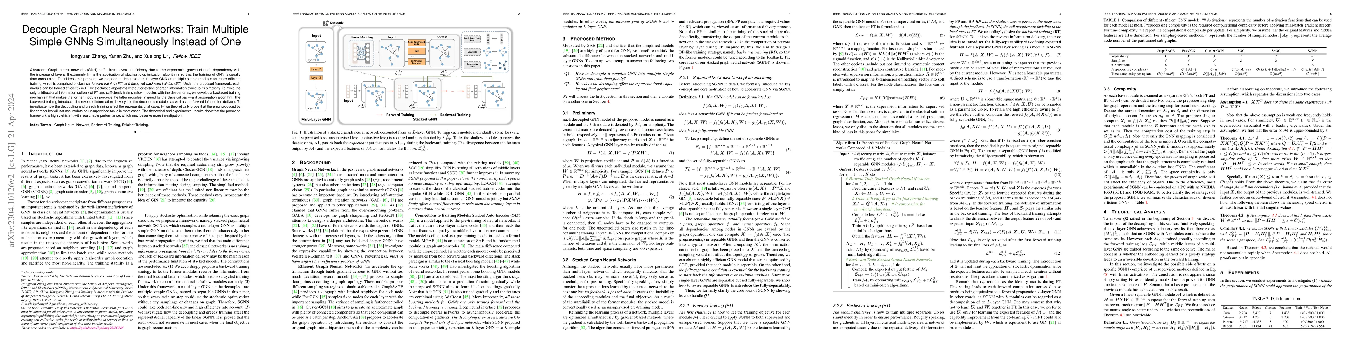 Thumbnail for Decouple Graph Neural Networks: Train Multiple Simple GNNs
  Simultaneously Instead of One