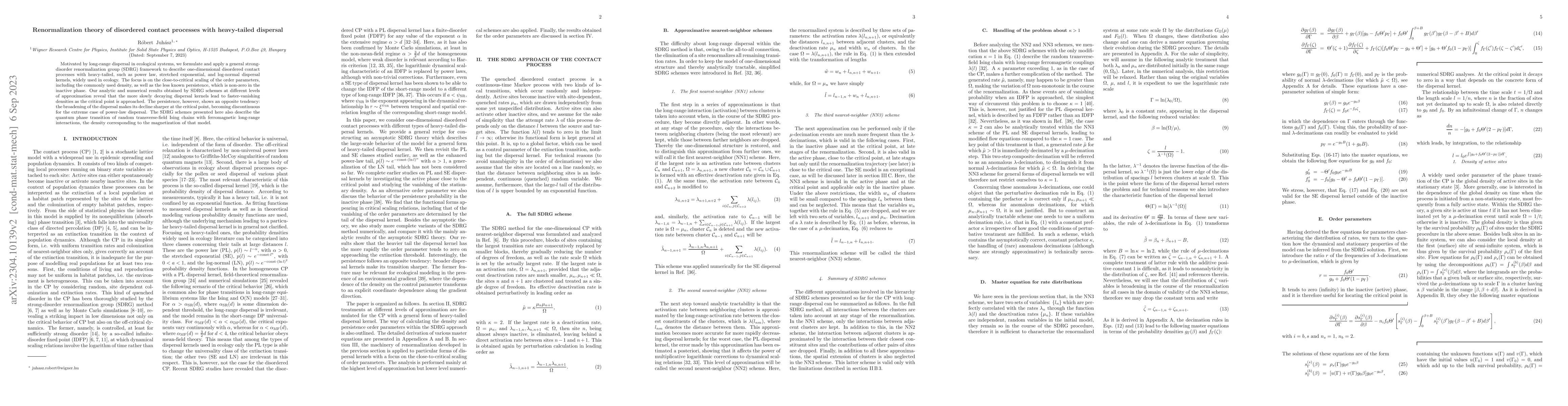 Thumbnail for Renormalization theory of disordered contact processes with heavy-tailed
  dispersal