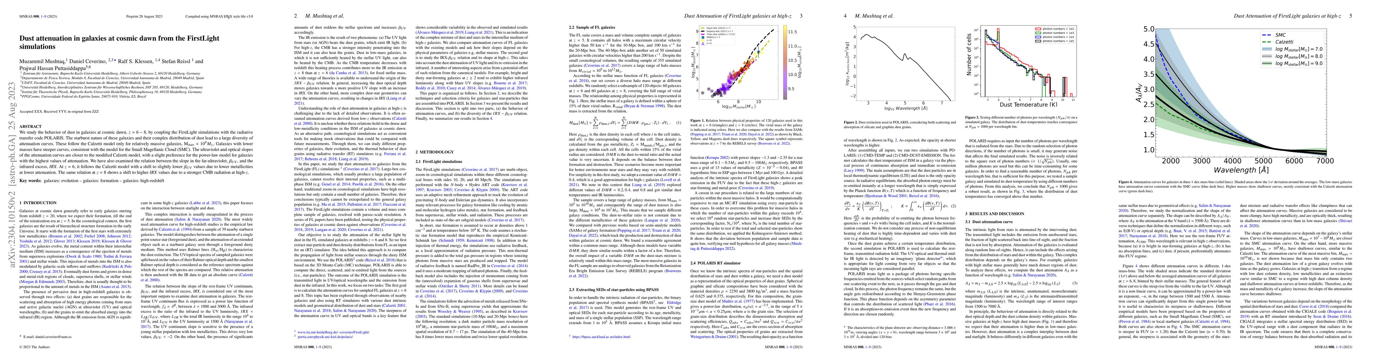 Thumbnail for Dust attenuation in galaxies at cosmic dawn from the FirstLight
  simulations