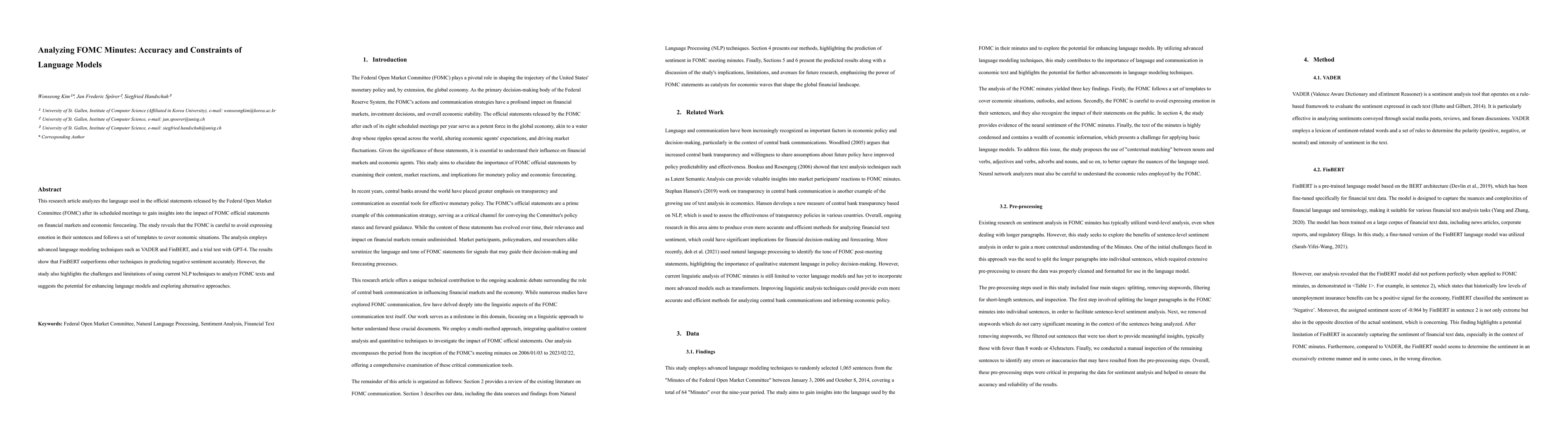 Thumbnail for Analyzing FOMC Minutes: Accuracy and Constraints of Language Models
