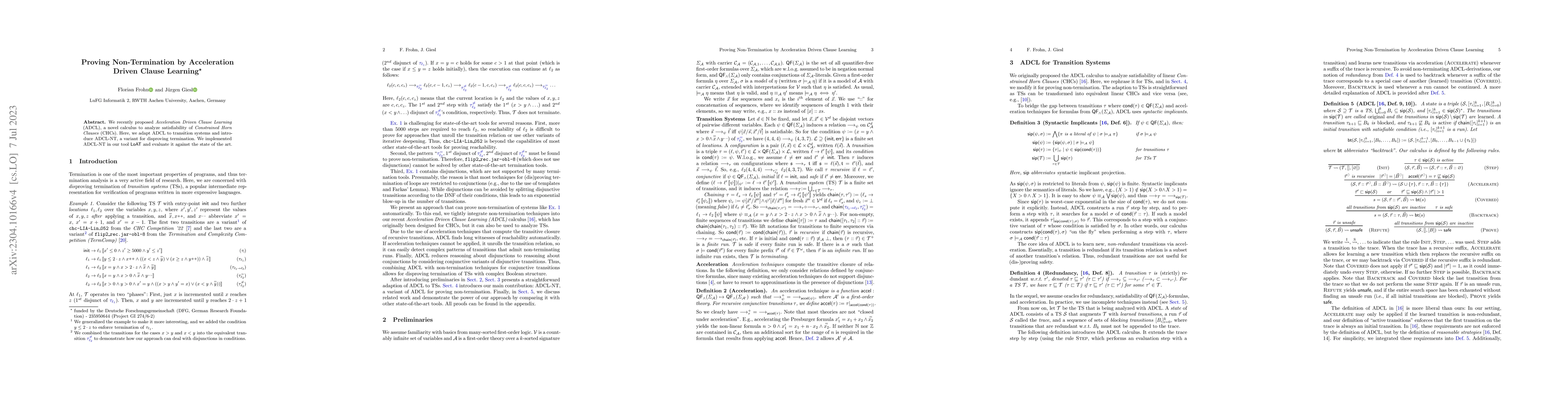 Thumbnail for Proving Non-Termination by Acceleration Driven Clause Learning