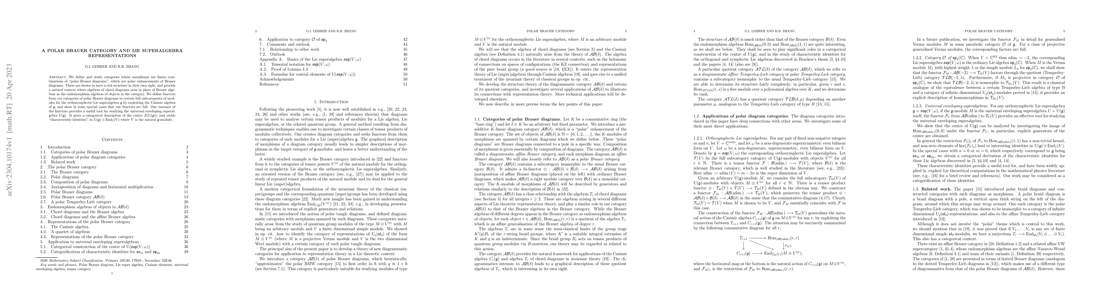 Thumbnail for A polar Brauer category and Lie superalgebra representations
