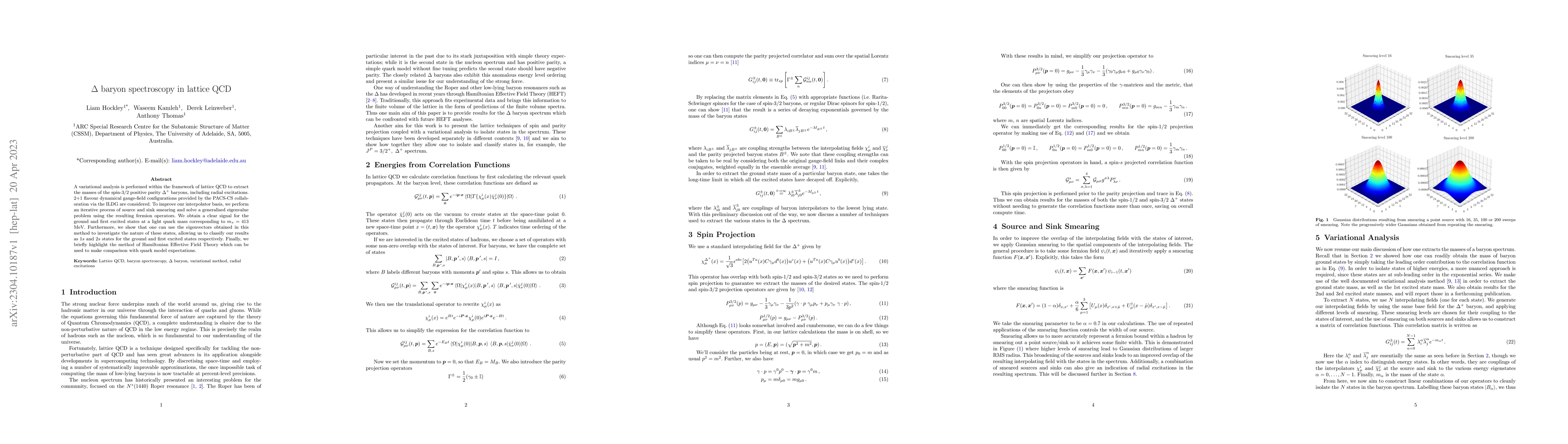 Thumbnail for $ \Delta $ baryon spectroscopy in lattice QCD