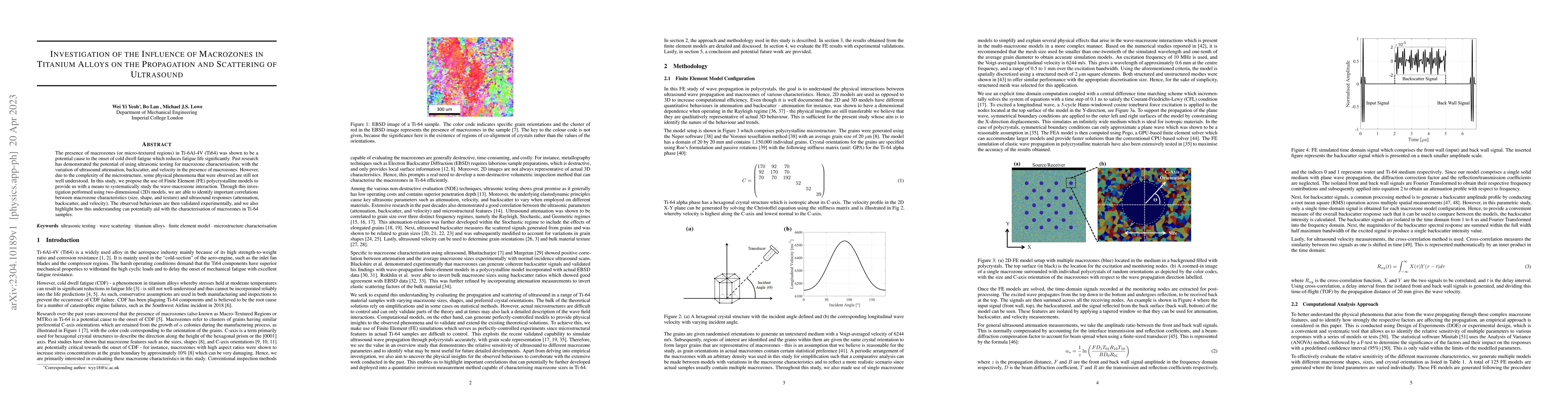 Thumbnail for Investigation of the Influence of Macrozones in Titanium Alloys on the
  Propagation and Scattering of Ultrasound