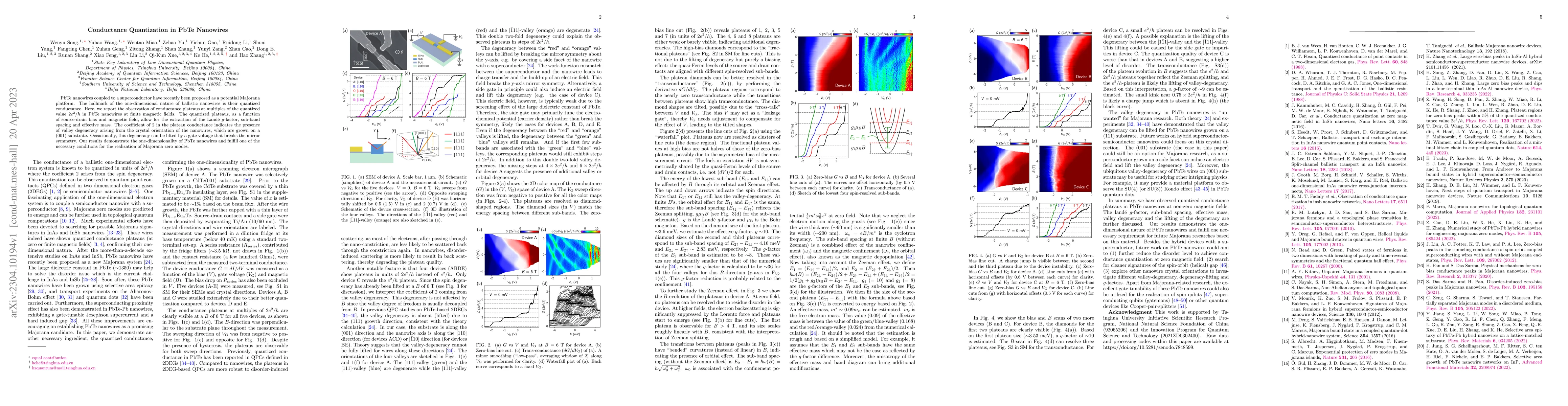 Thumbnail for Conductance Quantization in PbTe Nanowires