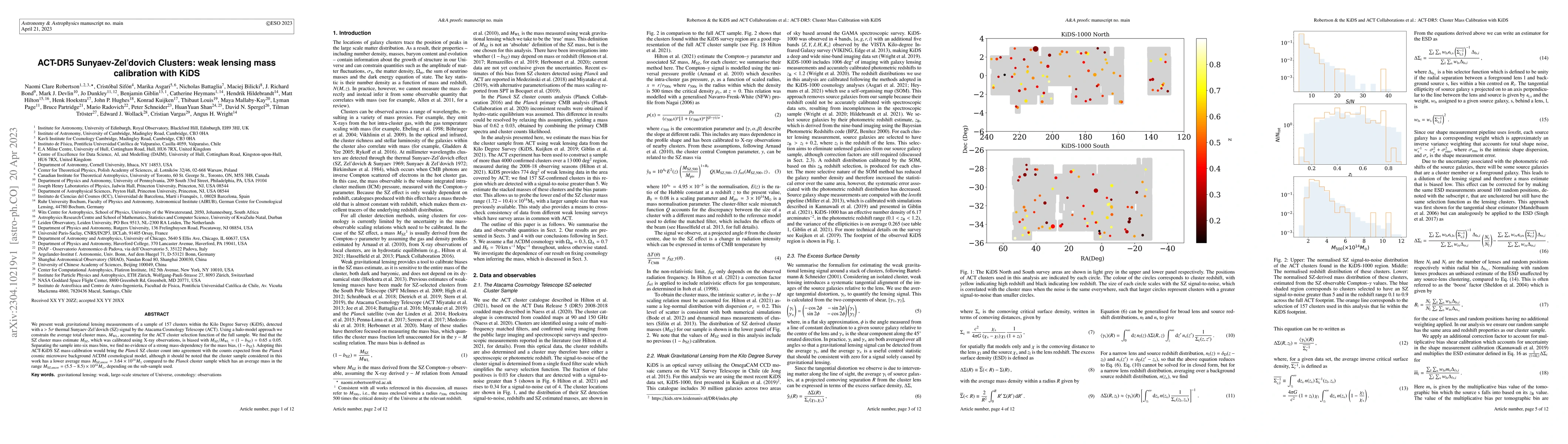 Thumbnail for ACT-DR5 Sunyaev-Zel'dovich Clusters: weak lensing mass calibration with
  KiDS