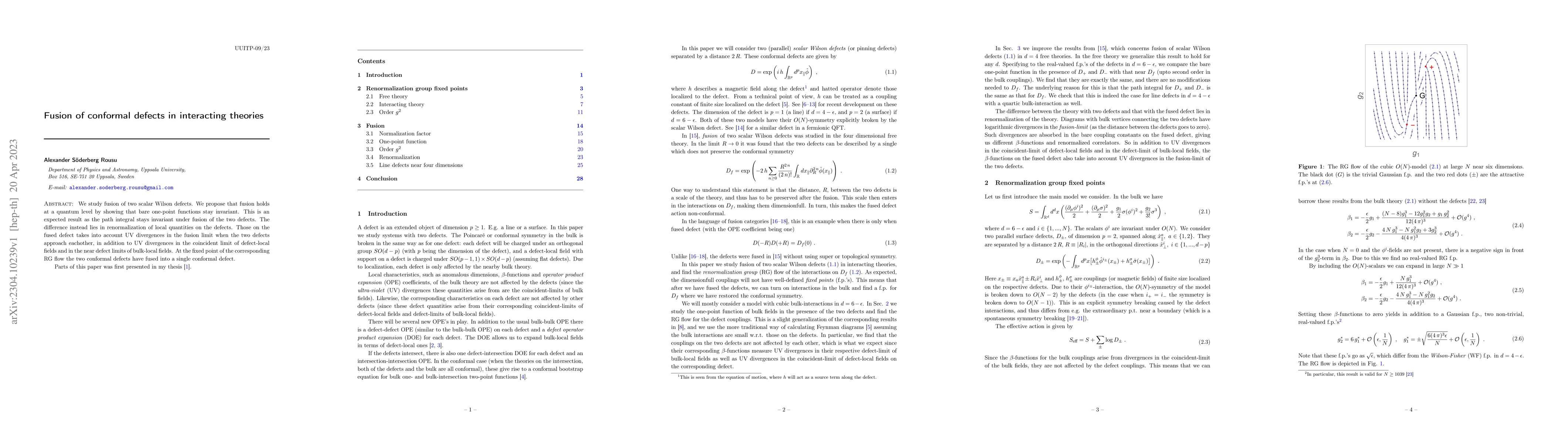 Thumbnail for Fusion of conformal defects in interacting theories