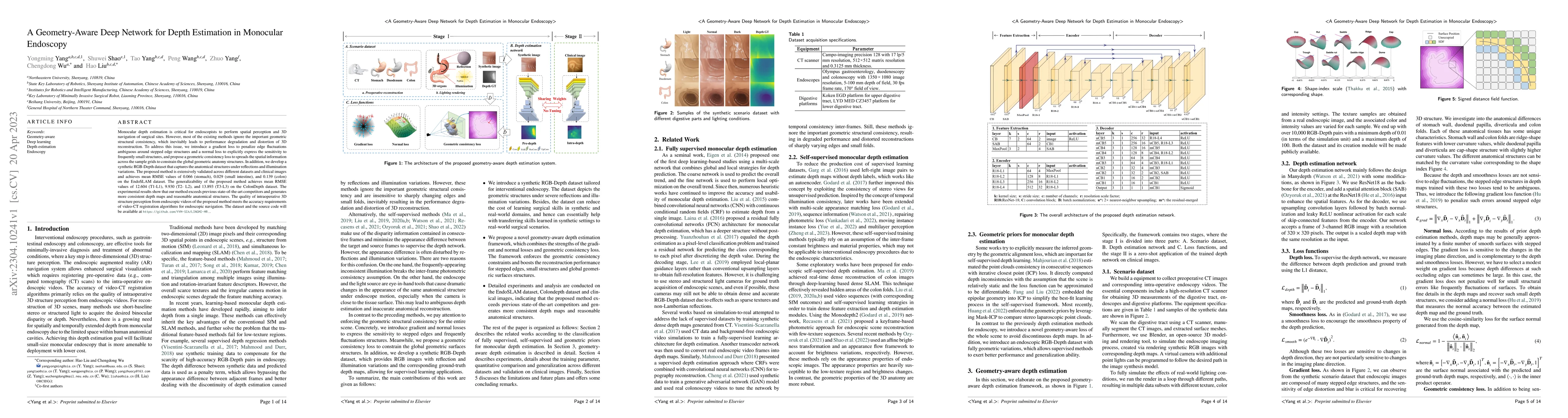 Thumbnail for A geometry-aware deep network for depth estimation in monocular
  endoscopy