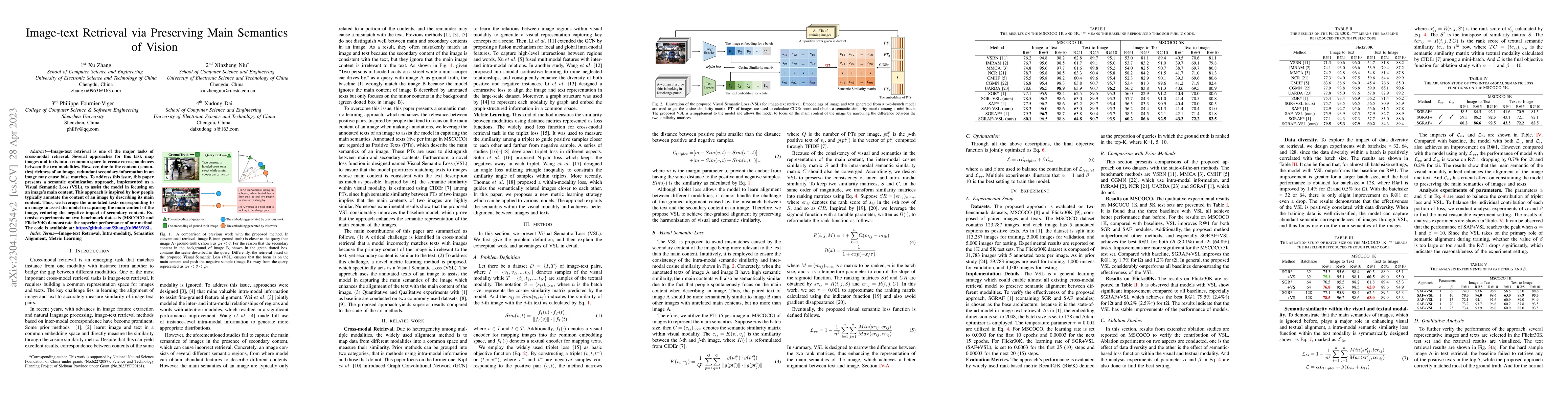 Thumbnail for Image-text Retrieval via Preserving Main Semantics of Vision