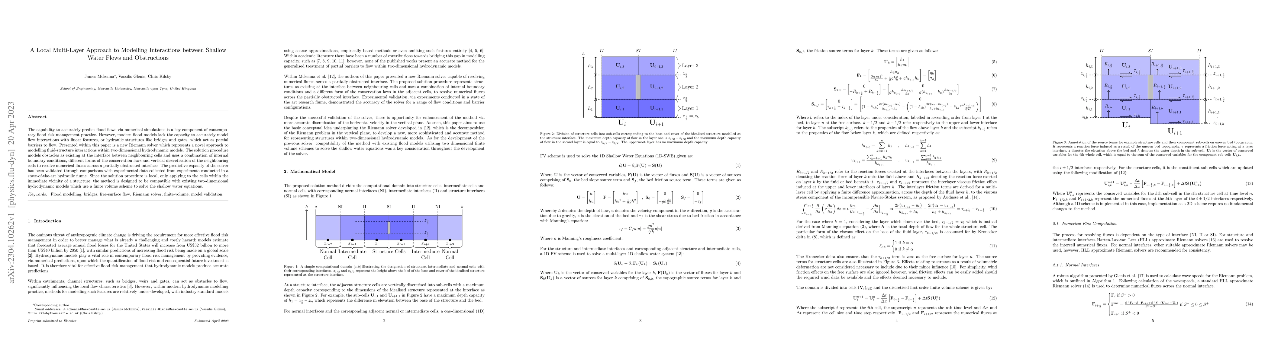 Thumbnail for A Local Multi-Layer Approach to Modelling Interactions between Shallow
  Water Flows and Obstructions
