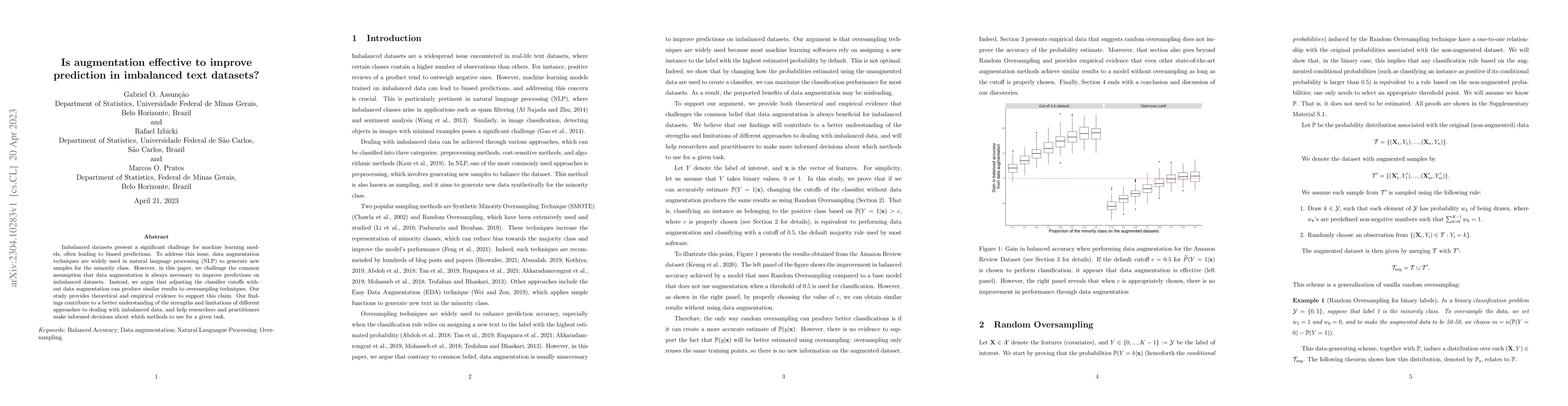 Thumbnail for Is augmentation effective to improve prediction in imbalanced text
  datasets?