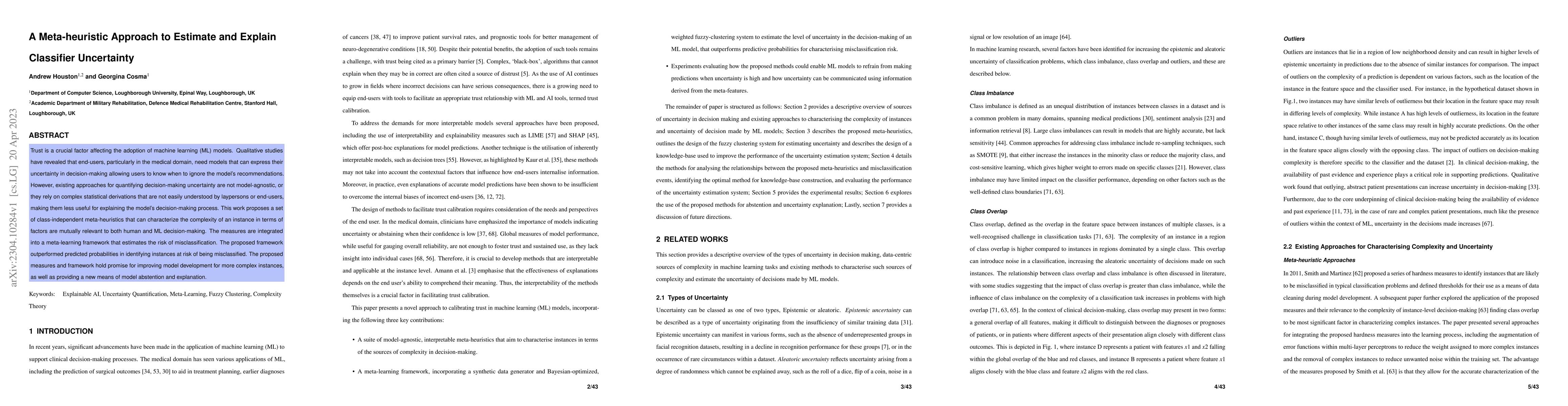 Thumbnail for A Meta-heuristic Approach to Estimate and Explain Classifier Uncertainty