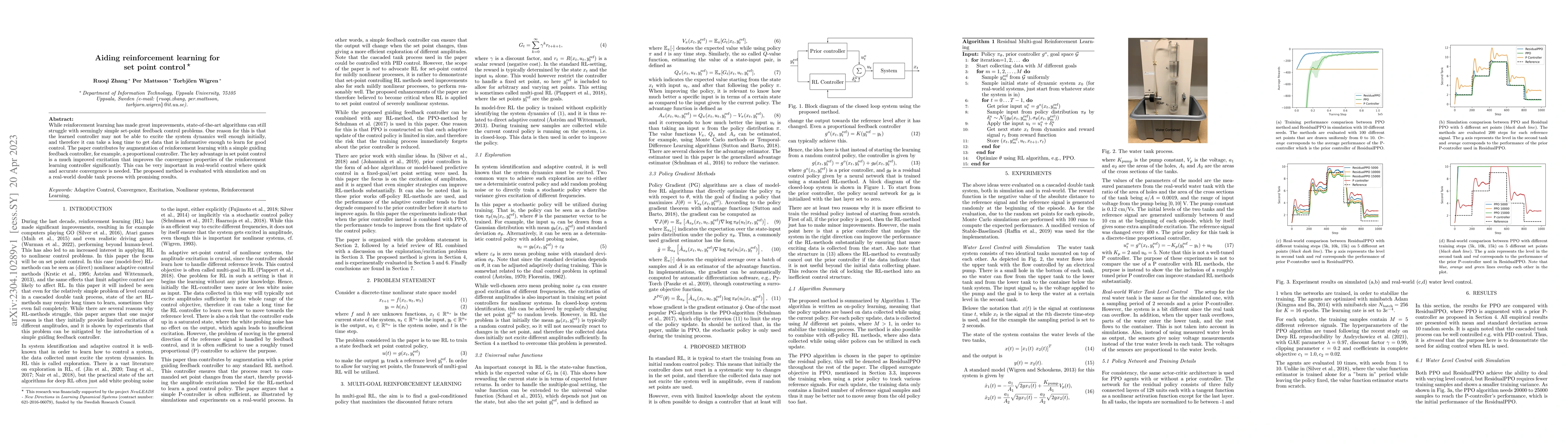 Thumbnail for Aiding reinforcement learning for set point control