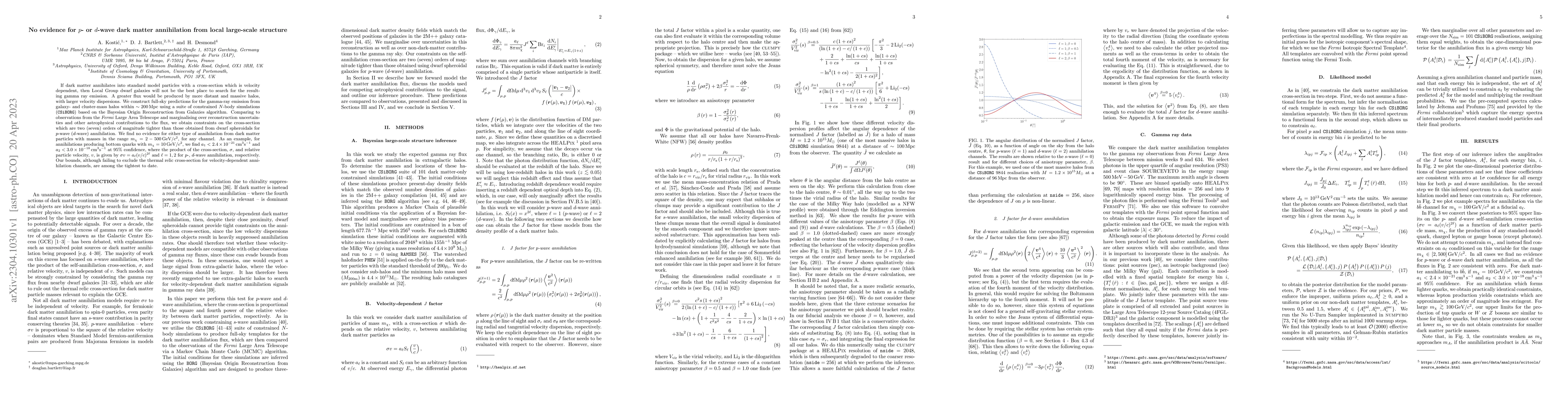 Thumbnail for No evidence for p- or d-wave dark matter annihilation from local
  large-scale structure