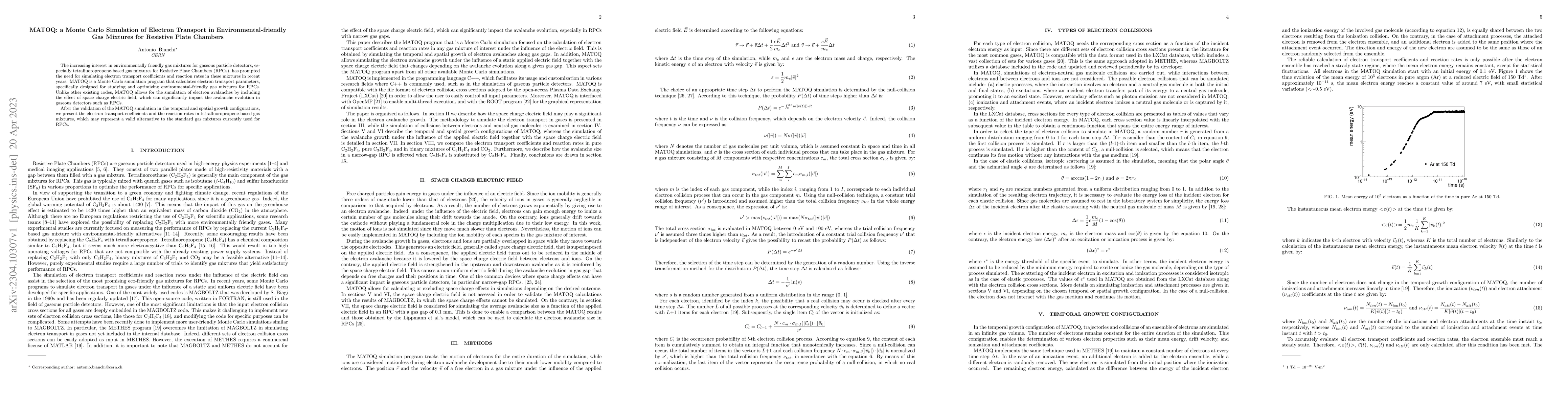 Thumbnail for MATOQ: a Monte Carlo Simulation of Electron Transport in
  Environmental-friendly Gas Mixtures for Resistive Plate Chambers