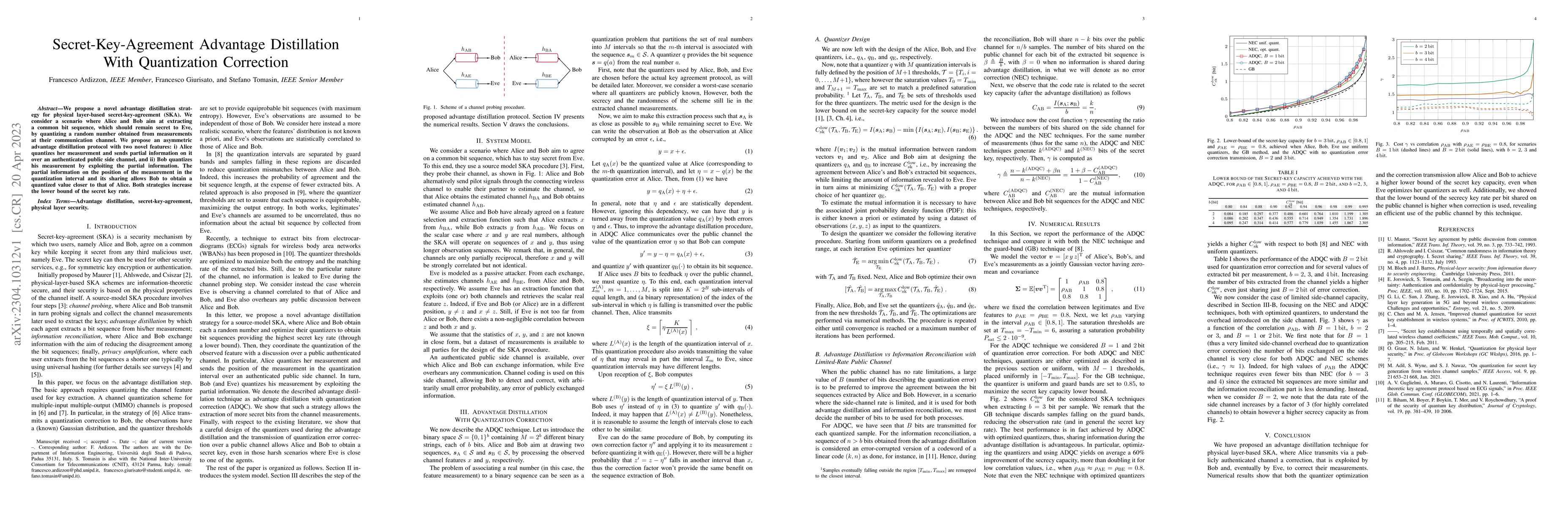 Thumbnail for Secret-Key-Agreement Advantage Distillation With Quantization Correction