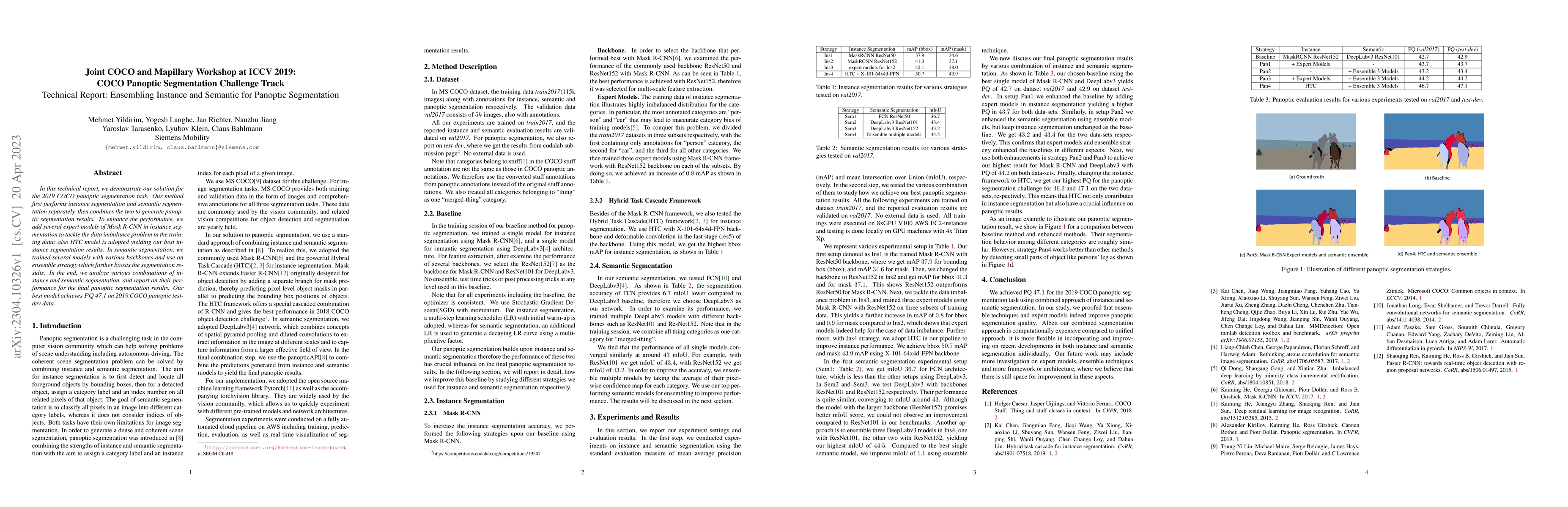 Thumbnail for Ensembling Instance and Semantic Segmentation for Panoptic Segmentation