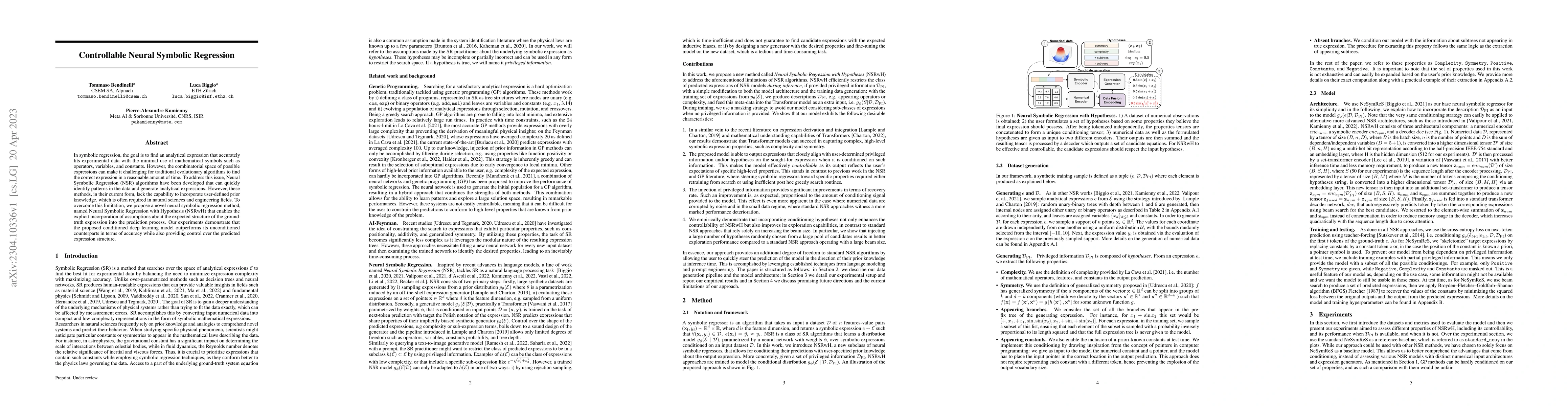 Thumbnail for Controllable Neural Symbolic Regression