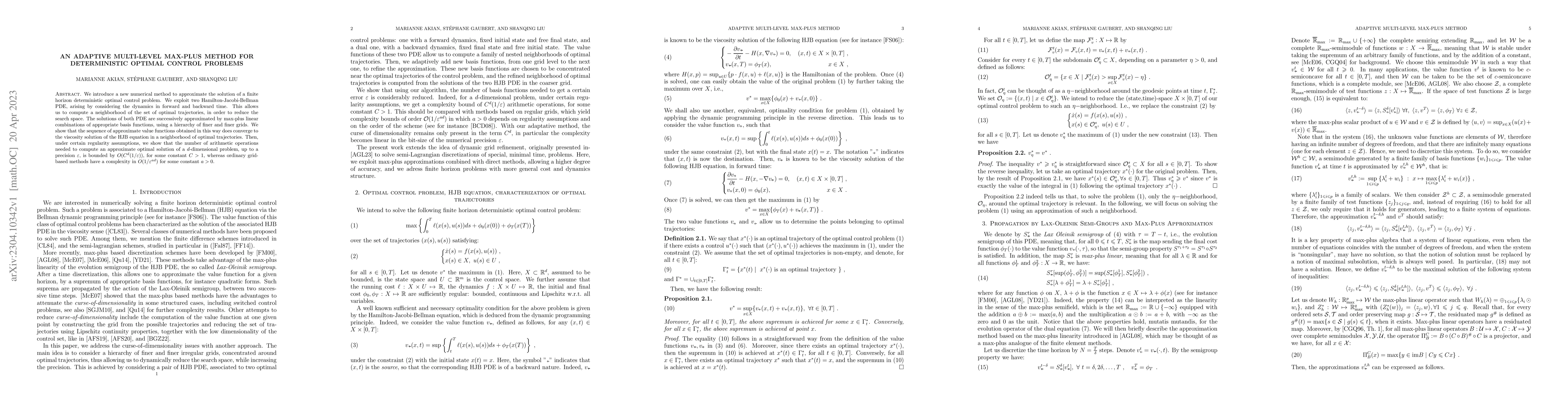 Thumbnail for An Adaptive Multi-Level Max-Plus Method for Deterministic Optimal
  Control Problems