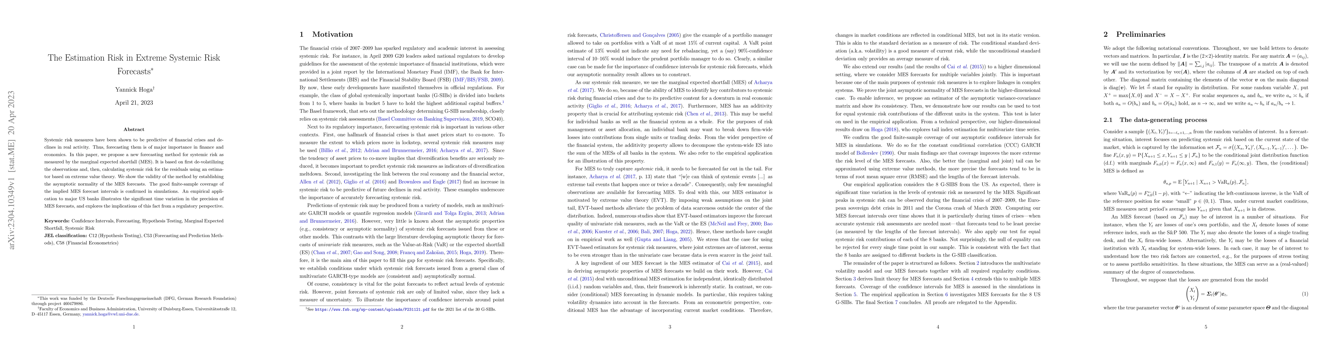 Thumbnail for The Estimation Risk in Extreme Systemic Risk Forecasts