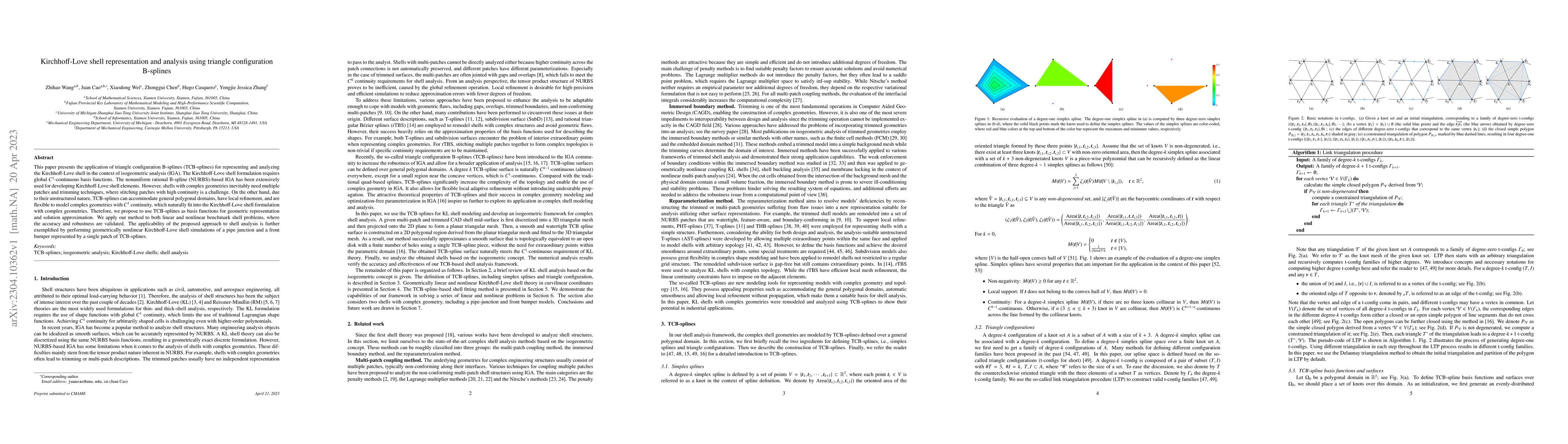Thumbnail for Kirchhoff-Love shell representation and analysis using triangle
  configuration B-splines
