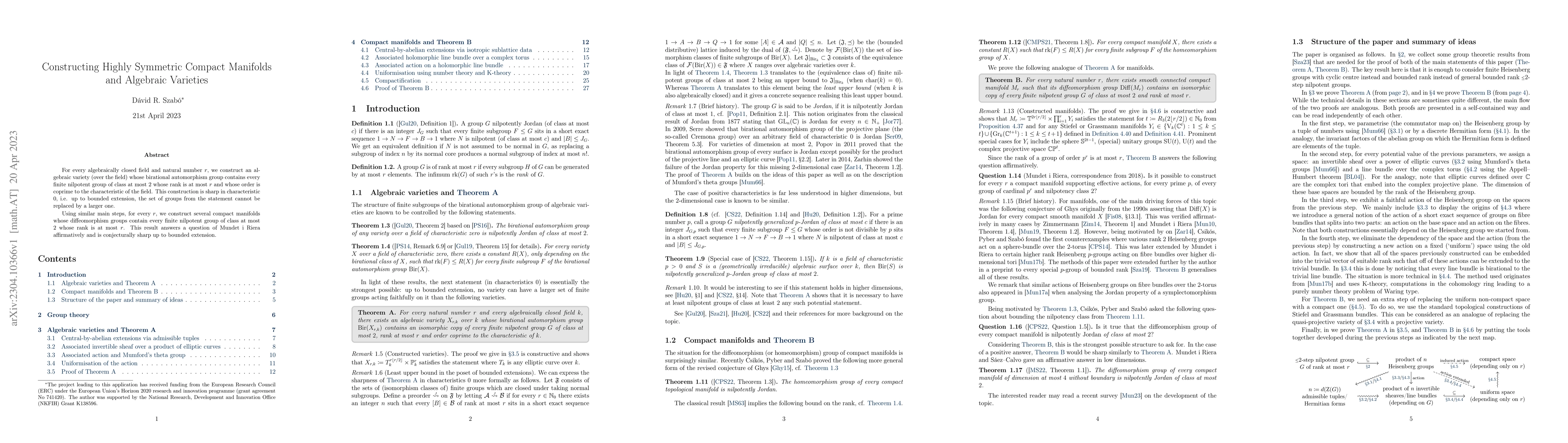 Thumbnail for Constructing Highly Symmetric Compact Manifolds and Algebraic Varieties