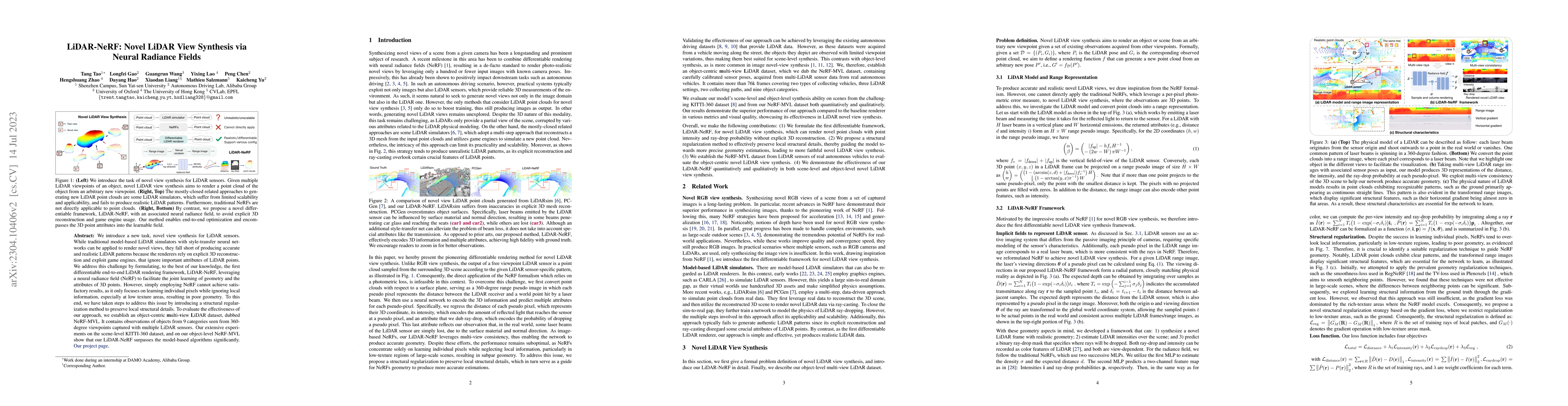 Thumbnail for LiDAR-NeRF: Novel LiDAR View Synthesis via Neural Radiance Fields