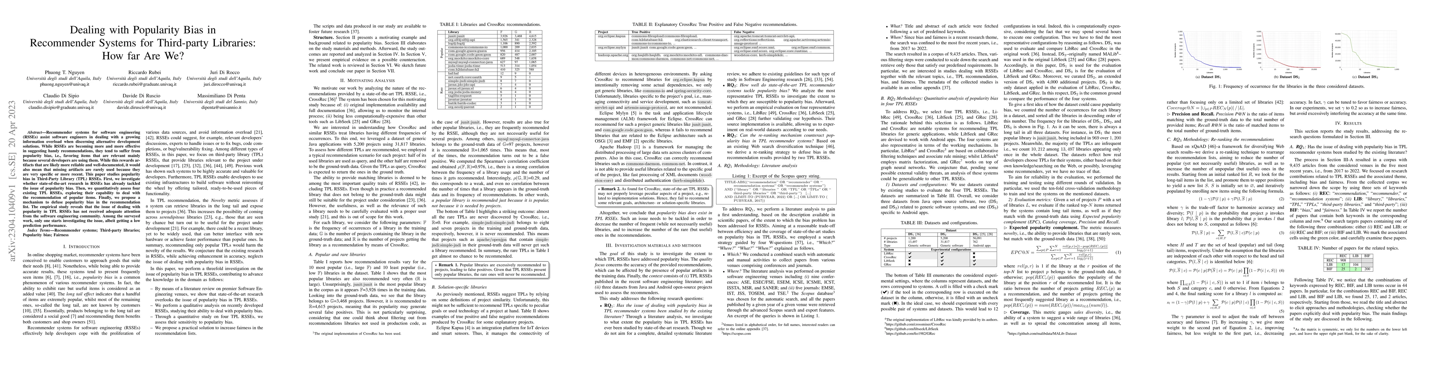Thumbnail for Dealing with Popularity Bias in Recommender Systems for Third-party
  Libraries: How far Are We?