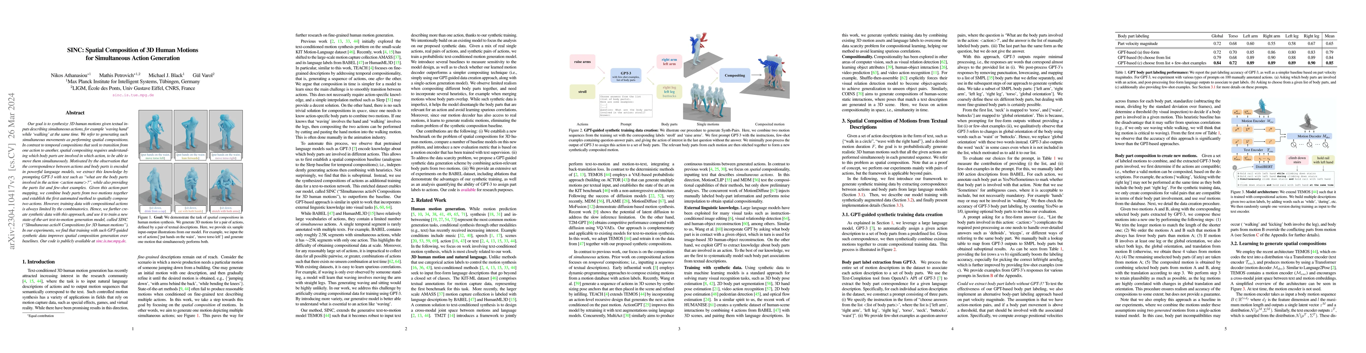 Thumbnail for SINC: Spatial Composition of 3D Human Motions for Simultaneous Action
  Generation